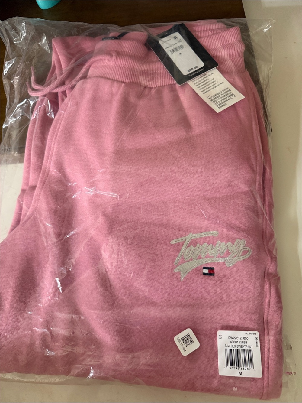 Tommy Hilfiger Pink Jogger Sweatpants with Script Logo